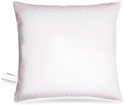 BEFA NATUR Sofakissen 40x40 cm (2 Stück) | 100% Federn, 350g Füllgewicht für Allergiker | Tierwohl, Oeko-TEX Klasse 1 |