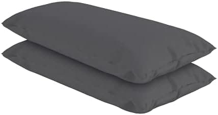MSS e.K. 2er Set Federkissen Schwarz für Erwachsene | Bett usage | Bequeme Nachtruhe | 100% Baumwolle / Milbenfrei / NOM