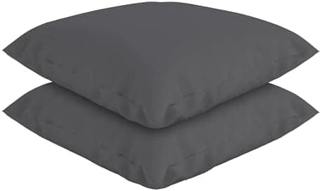 MSS e.K. 2er Set Federkissen Schwarz für Erwachsene | Bett usage | Bequeme Nachtruhe | 100% Baumwolle / Milbenfrei / NOM