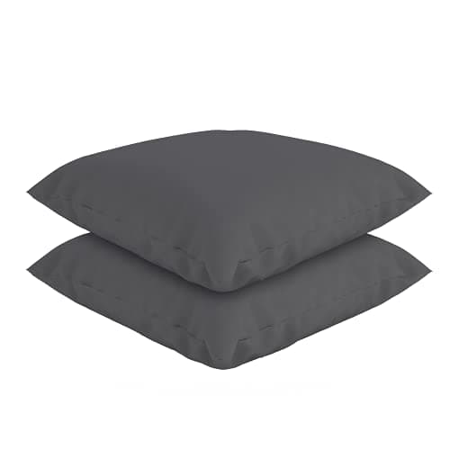 MSS e.K. 2er Set Federkissen Schwarz für Erwachsene | Bett usage | Bequeme Nachtruhe | 100% Baumwolle / Milbenfrei / NOM