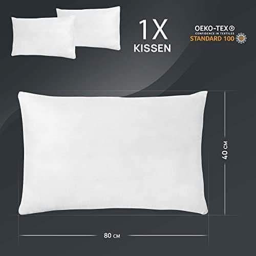 LILENO HOME Federkissen 40x40 cm - perfekt für Allergiker und Kinder - Federkernkissen mit 300 g Federkern-Profil für tr