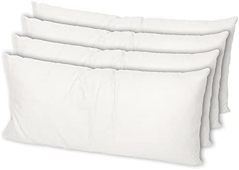 MSS e.K. 4er Set Federkissen - 50 cm x 50 cm - 100% Baumwolle - Milbenfrei - NOMITE Zertifiziert