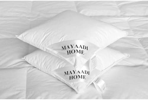 Mayaadi-Home MA116 Daunenkissen 50x50 cm | 70% Daunen 30% Federn | 100% Natur Baumwolle Bezug | Optimales Schlafkissen |