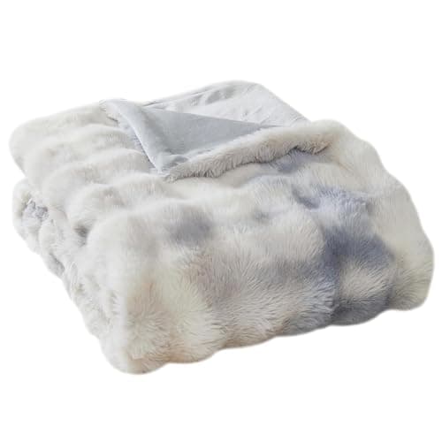 Kuscheldecke Milchsamt Blasen Decke Super Soft Warme Couchdecke 100 x 160cm White