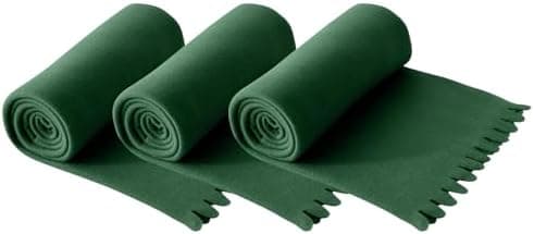Wometo 3er Set Wave Fleecedecken 120x160 cm - Oeko-TEX ca. 300g weiche Fleece Decke Anti-Pilling grün