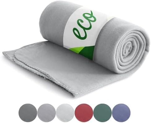Wometo Eco Fleecedecke 100% recyceltes Material - Dunkelgrau ca. 400 g OEKO-TEX geprüft Anti-Pilling & Kettelrand

Womet