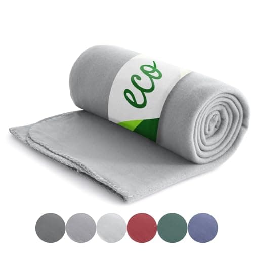 Wometo Eco Fleecedecke 100% recyceltes Material - Dunkelgrau ca. 400 g OEKO-TEX geprüft Anti-Pilling & Kettelrand

Womet