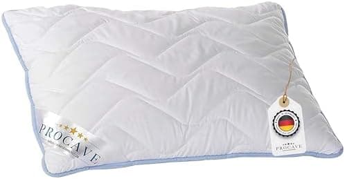Hochwertiges Qualitäts-Stepp-Kissen für Allergiker, atmungsaktiv und Kochfest 40x40 cm - PROCAVE TopCool
| Winter- und
