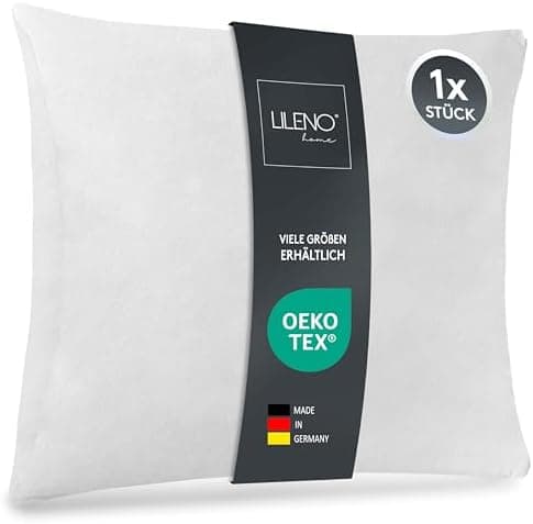LILENO HOME 40x40 cm waschbares Kissenfüllmaterial - ideal für Allergiker und Couchkissen, Sofa Kissen, Cocktailkissen u