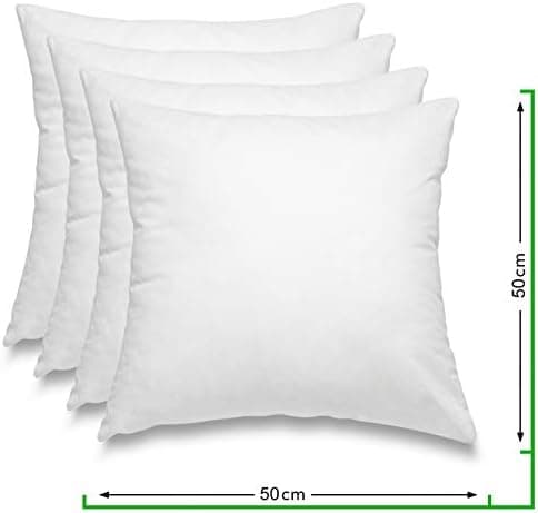 Wometo 4er Set Federkissen: 100% Federn, Oeko-TEX, Baumwolls Bezüge, weiß, kleine Kopfkissen, 40x40 cm, 300g Füllmasse,