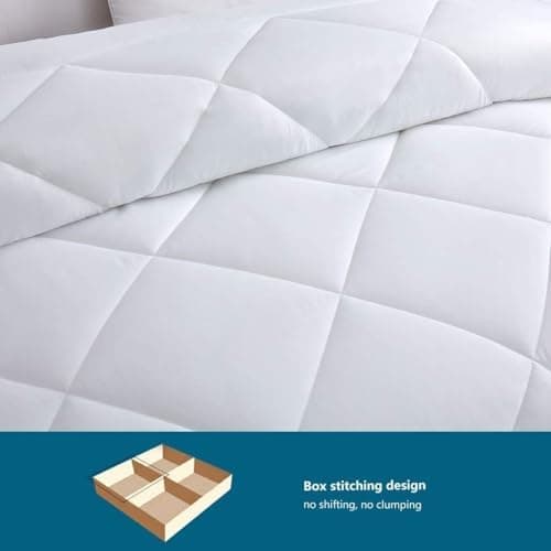 WAVVE Decke 200x220 Bettdecke, Super Weiche Zudecke Schlafdecke, Atmungsaktive Steppdecke 300gsm Mikrofaser Weiß OEKO-TE