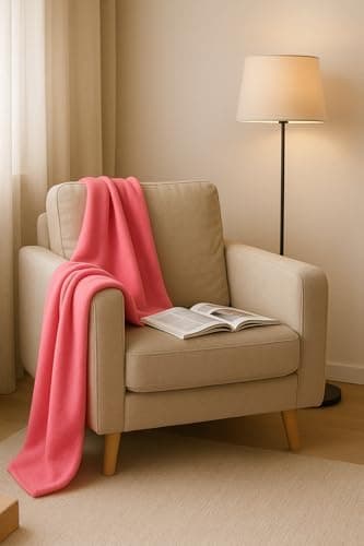 Betz Fleecedecke – weiche Wohndecke & Kuscheldecke – fürs Sofa & Bett – flauschig, leicht, wärmend & pflegeleicht – lila