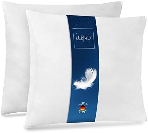 LILENO HOME Federkissen 40x40 cm - perfekt für Allergiker und Kinder - Federkernkissen mit 300 g Federkern-Profil für tr