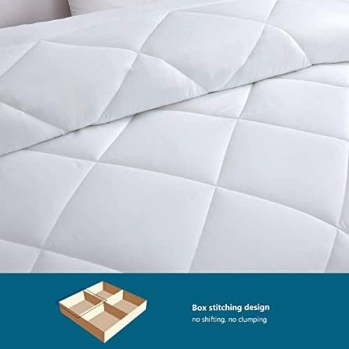 WAVVE Decke 200x220 Bettdecke, Super Weiche Zudecke Schlafdecke, Atmungsaktive Steppdecke 300gsm Mikrofaser Weiß OEKO-TE