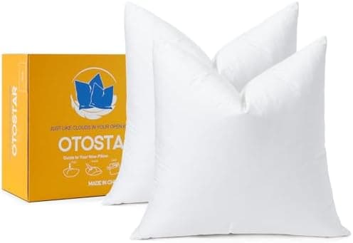 OTOSTAR weich daunen- und federfüllte Kissen, dekorativ für Sofa und Bett, 100 % Baumwollbezug, 50 x 50 cm, 2 Stück, hoc