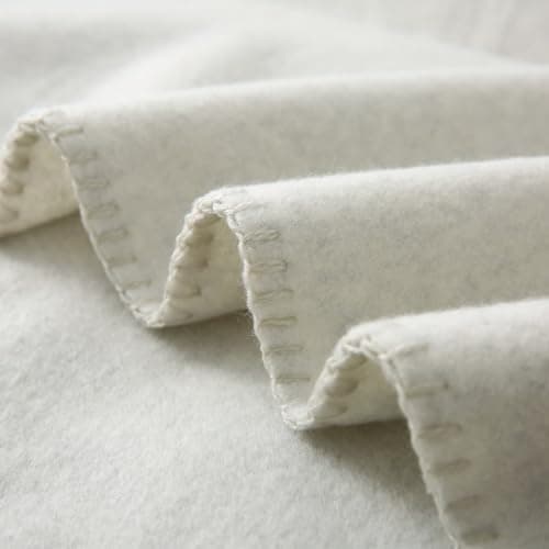 Wometo Premium Fleecedecke - weiß meliert (Bi-Color)Anti-Pilling 140x190 cm OEKO-TEX