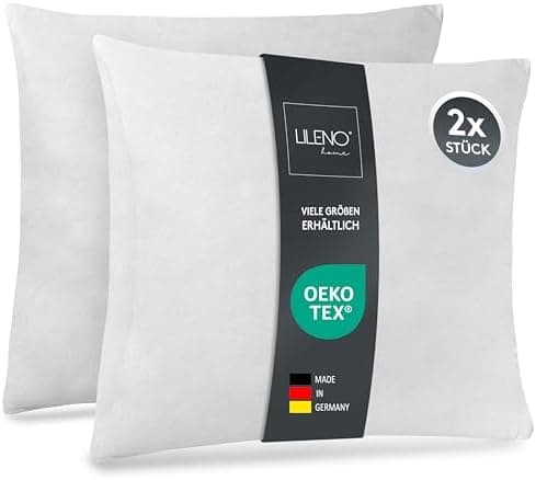 LILENO HOME 40x40 cm waschbares Kissenfüllmaterial - ideal für Allergiker und Couchkissen, Sofa Kissen, Cocktailkissen u