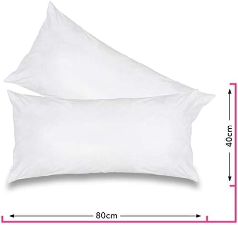Wometo 2er Set Federkissen: 100% Federn, 40x60-600g, Oeko-TEX, Baumwollbezug, weiß, kleine Kopfkissen, 2 Stück, OEKO-TEX