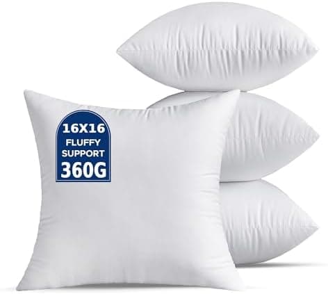 4er Set Kissenfüllung Quadratisch für Wohnzimmer und Couch Kopfkissen Zierkissen Innenkissen Weiße Dekokissen
| 4er Set