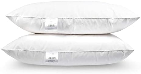 2er Set Premium Qualität Federkissen | Füllung: 1000 Gramm Gänsefedern | Bezug: 100% Baumwolle | 100% Natur Kissen 80x80