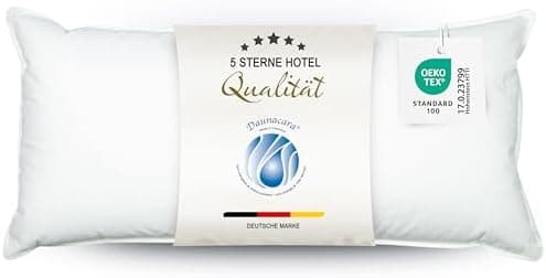 ZOLLNER Deluxe Daunenkissen - Hotelqualität – für Allergiker geeignet – Made in Germany - 40x40 cm - OEKO-TEX STANDARD 1