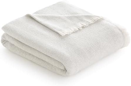 Todocama extra weiche Baumwolldecke Sandbeige, dekorativ für Sofa und Bett,softes Wohnzimmer und Schlafzimmer Accessoire