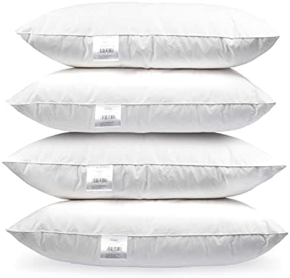 2er Set Premium Qualität Federkissen | Füllung: 1000 Gramm Gänsefedern | Bezug: 100% Baumwolle | 100% Natur Kissen 80x80