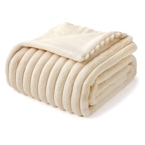 Kuscheldecke Milchsamt Blasen Decke Super Soft Warme Couchdecke 100 x 160cm White