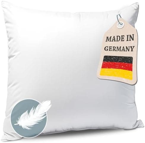 Knerst Federkissen - 100% Federfüllung für erholsamen Schlaf - Ökotex-Zertifiziert 50x50 2er Set