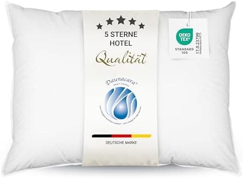 ZOLLNER Deluxe Daunenkissen - Hotelqualität – für Allergiker geeignet – Made in Germany - 40x40 cm - OEKO-TEX STANDARD 1