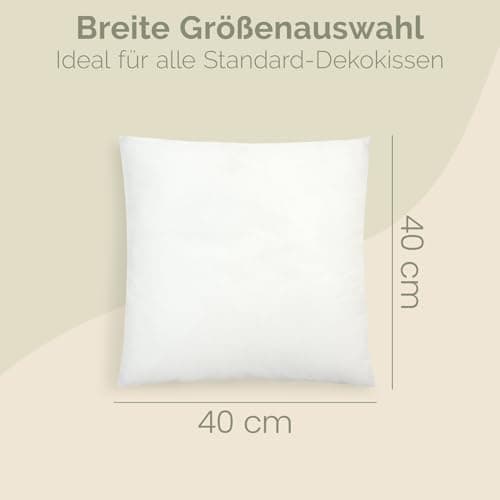 Blumtal OEKO-TEX-zertifizierte Polyester-Füllkissen 40x40 cm für Kissen - Premium-Füllung -Comfort & Gesundheit