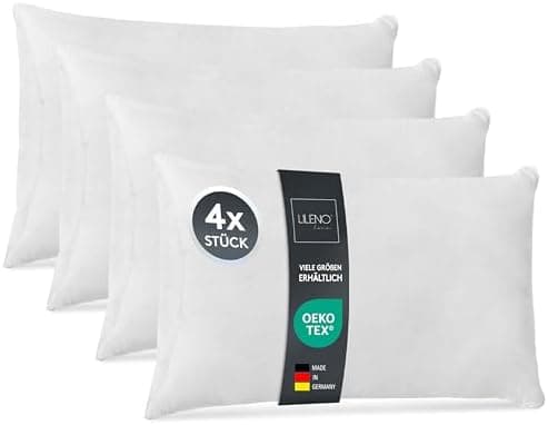 LILENO HOME 4er Set 45x45 cm waschbares Innenkissen - perfekt für Allergiker - Polyester Inhalt, Couchkissen und Kopfkis