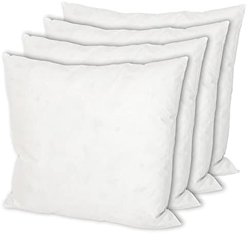 MSS e.K. 4er Set Federkissen - 50 cm x 50 cm - 100% Baumwolle - Milbenfrei - NOMITE Zertifiziert