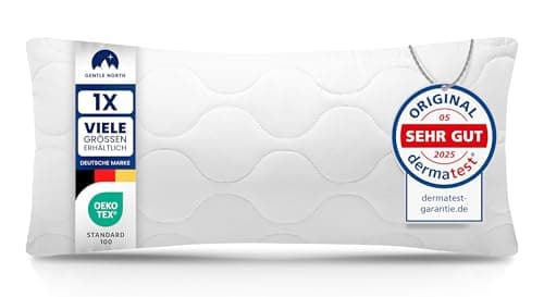 Gentle North Kopfkissen (40x40 cm) - 2er Set - Weiß für Bett und Deko - Ökotex - Waschbar - Reißverschluss für Füllung