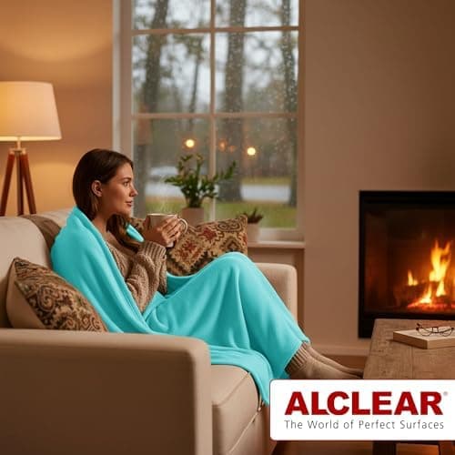 ALCLEAR Schokobraun Fleecedecken 130x160 cm, über 200 g/m2, SOFAGEDECKE DECKE Wohndecke Picknickdecke OEKO-TEX