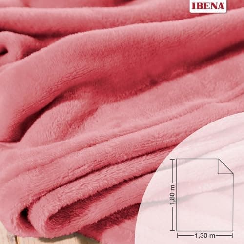 Ibena Kuscheldecke Olbia - flauschig, warm & waschbar, ideal für Kinder im Rose Farbton OEKO-TEX STANDARD 100  
Ibena Ku