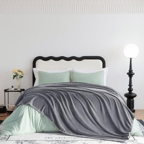 Kuscheldecke WAVVE Flauschig Warm - Sofadecke 150x200 cm Weich für Wohnraum Couchdecke GrauXL