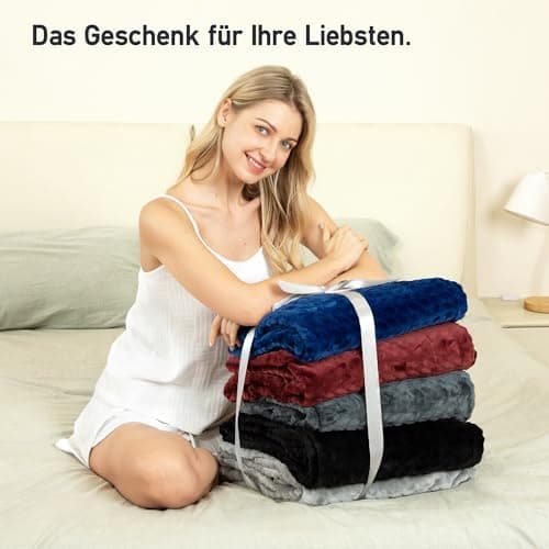 Winthome Kuscheldecke Flauschig Weich für Kinder geeignet, Warme Couchdecke Pflegeleicht, Kuschelige Fleecedecke für all