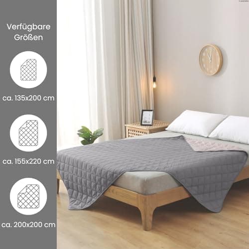 Wometo Microfaser Sommer Steppbett OekoTex - grün und hellgrün Kochfest -ideal für Camping und heiße Tage - 200x200 - oh