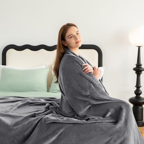 Kuscheldecke WAVVE Flauschig Warm - Sofadecke 150x200 cm Weich für Wohnraum Couchdecke GrauXL