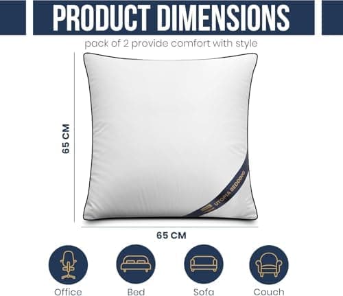 Utopia Bedding 2er Set Kissen 40x40 cm, Weiß - Deko und Ergonomie für Bett und Sofa (OEKO-TEX STANDARD 100)  
Utopia Bed