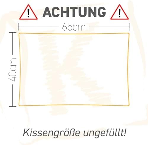 Federkissen 40x40cm, 340g Füllung, Baumwollbezug, Creme Farbe, Made in Germany