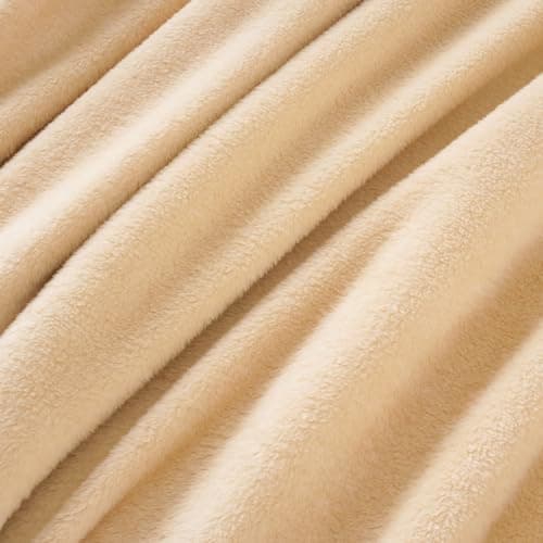 Oeko-Tex Weich Warm Kuscheldecke PHF Flauschig Fleecedecke 130x150cm - Beige, Couch, Sofa & Bett Überwurf