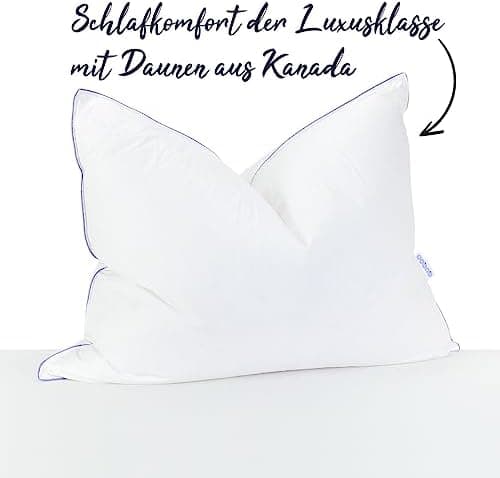 80x80cm - Daunenkissen Nordic - Naturpflanzenflocken für eine genehmende Nacht - Allergikerfreundlich & Made in Germany