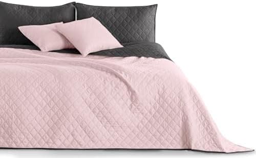 DecoKing Tagesdecke 260 x 280 Steel Silver Grey Dimgray Zweiseitig Pflegeleicht Axel