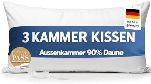 2er Set Kopfkissen 80x80 cm mit 90% Daunen | Allergiker geeignet | Ergonomisches Kissen | Federkissen 80 x 80 cm OEKO-TE