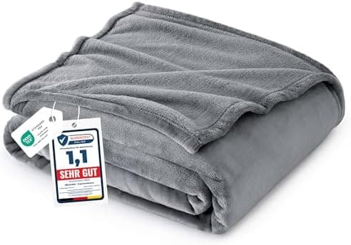 BEDSURE Wohndecke Warm Grau - Weich, Fleecedecke für Frauen, Couch Überwurf 150x200cm
