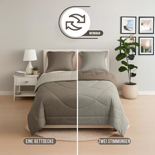 Oeko-TEX Zertifiziert_sleep komfortabel 4-jahreszeiten Bettdecke 135x200 Washbar Baumwolle & Mikrofaser Atmungsaktiv + K
