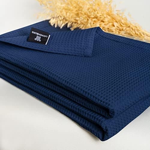 LAYNENBURG Premium Sommerdecke 150 x 200 cm - Waffelpique 100% Baumwolle - Creme OEKO-TEX STANDARD 100