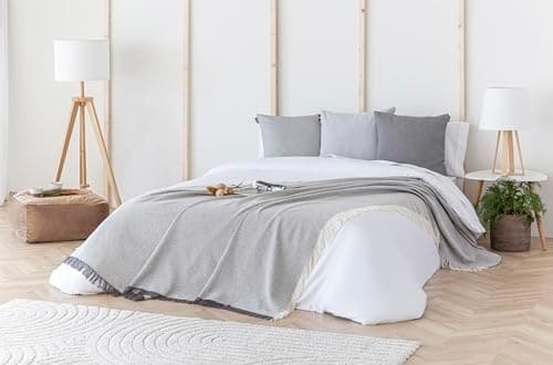 Todocama Mehrzweck-Tagesdecke - Überwurf für Bett und Sofa, cremefarben (125 x 180 cm) | Jarapas | Haushaltsgeräte | cre